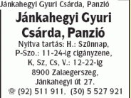 Jánkahegyi Gyuri Csárda, Panzió