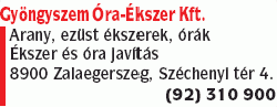   - Gyöngyszem Óra-Ékszer Kft.