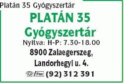   - Platán 35 Gyógyszertár Bt.